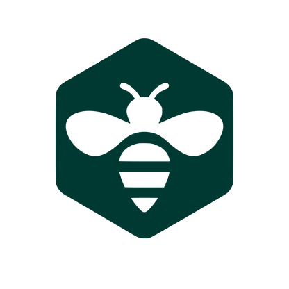 Bee in Hexagon Logo #003932