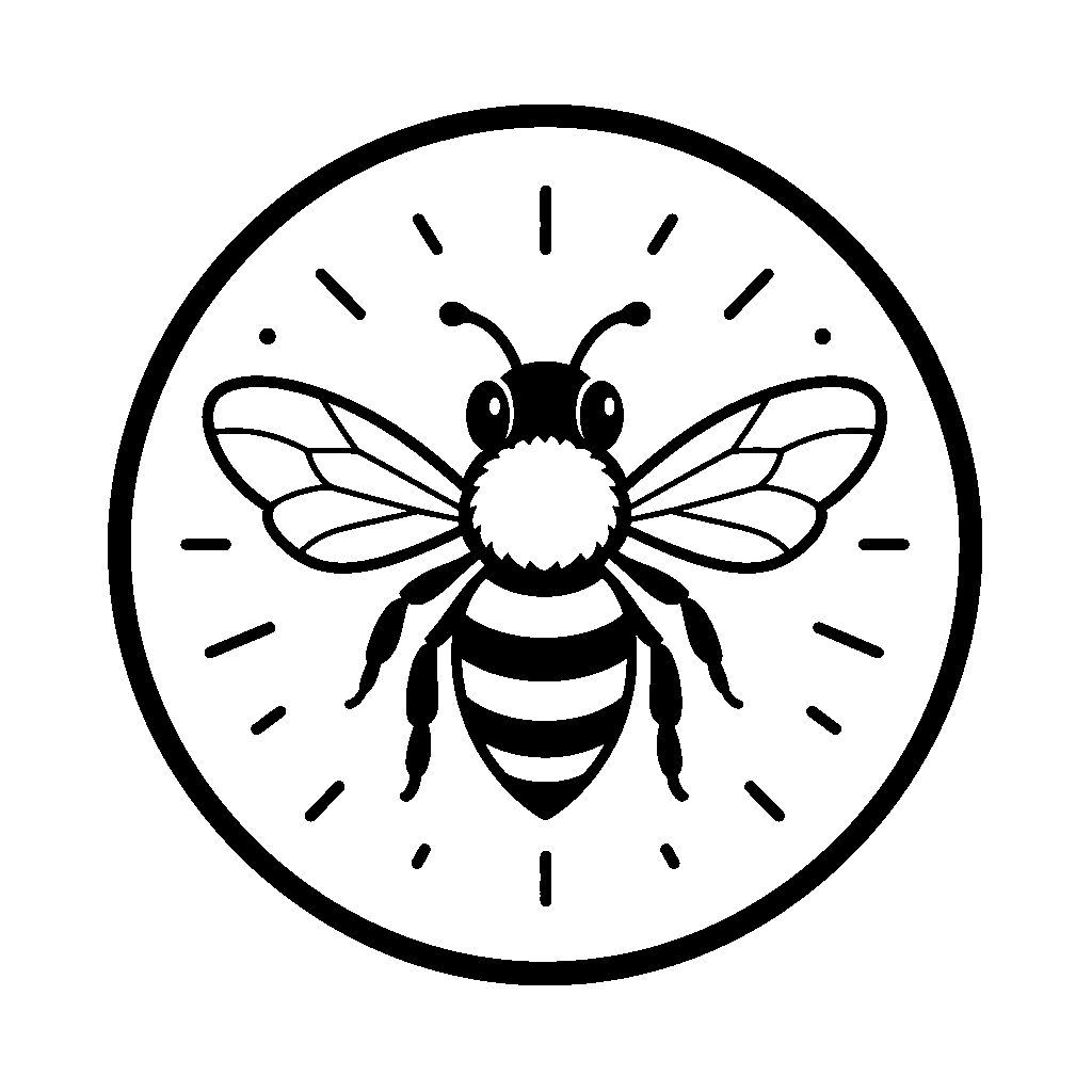 Bee Circle Badge Logo