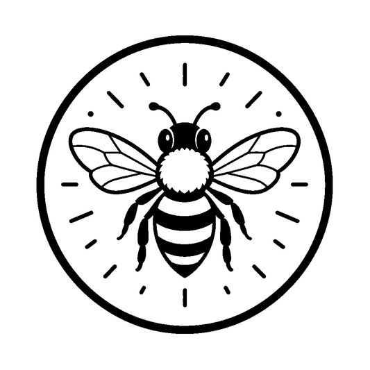 Bee Circle Badge Logo