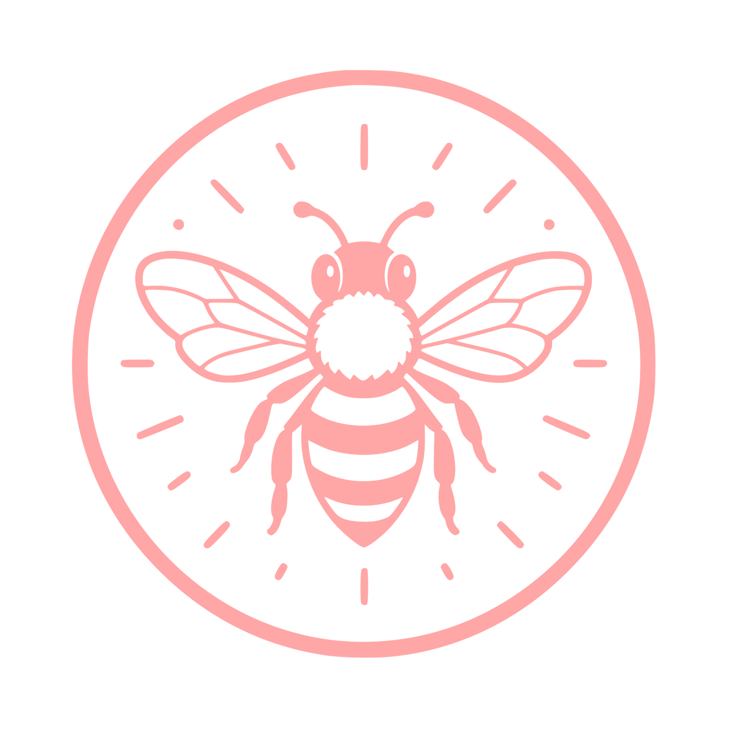 Bee Circle Badge Logo #ffa6a6