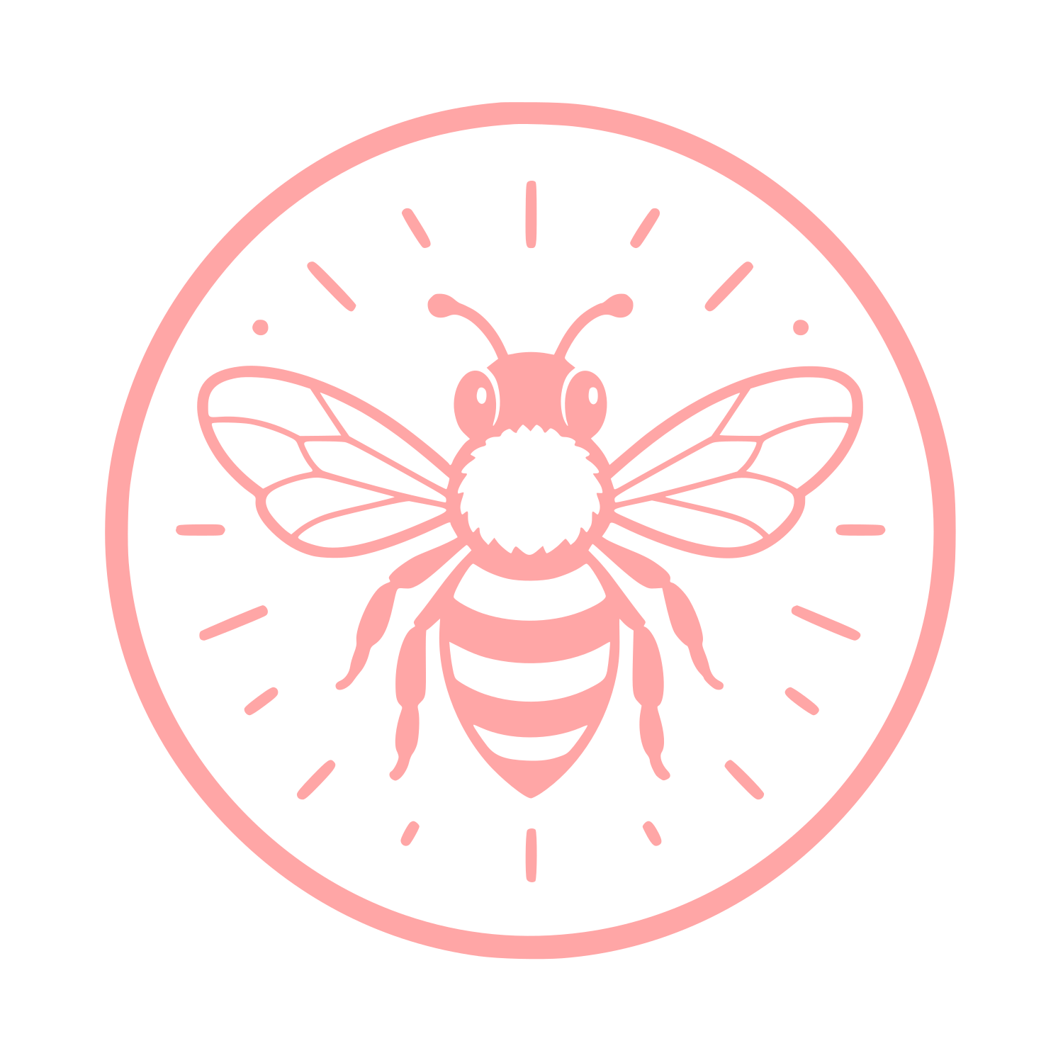 Bee Circle Badge Logo #ffa6a6