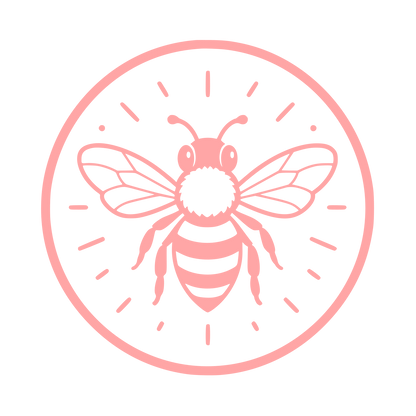 Bee Circle Badge Logo #ffa6a6