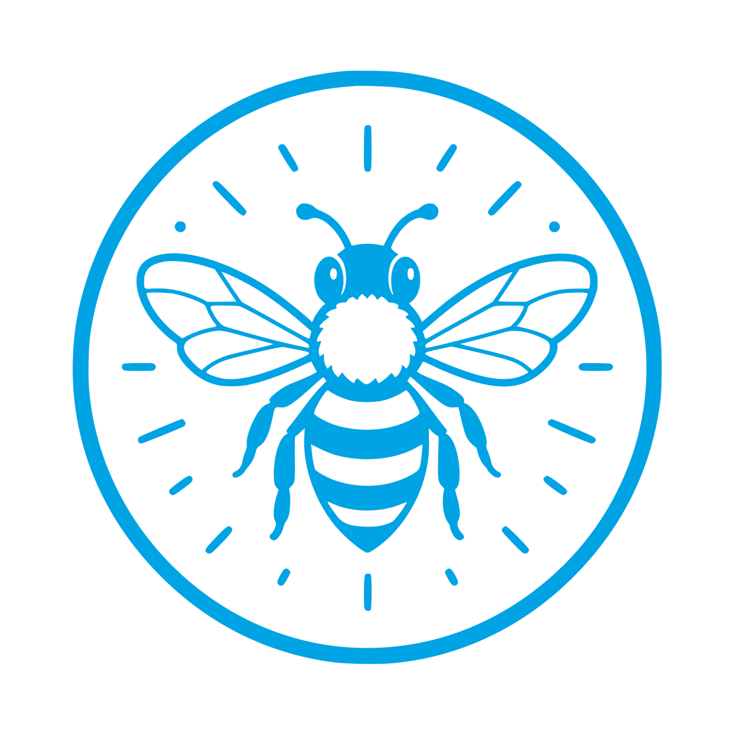 Bee Circle Badge Logo #00a3e4