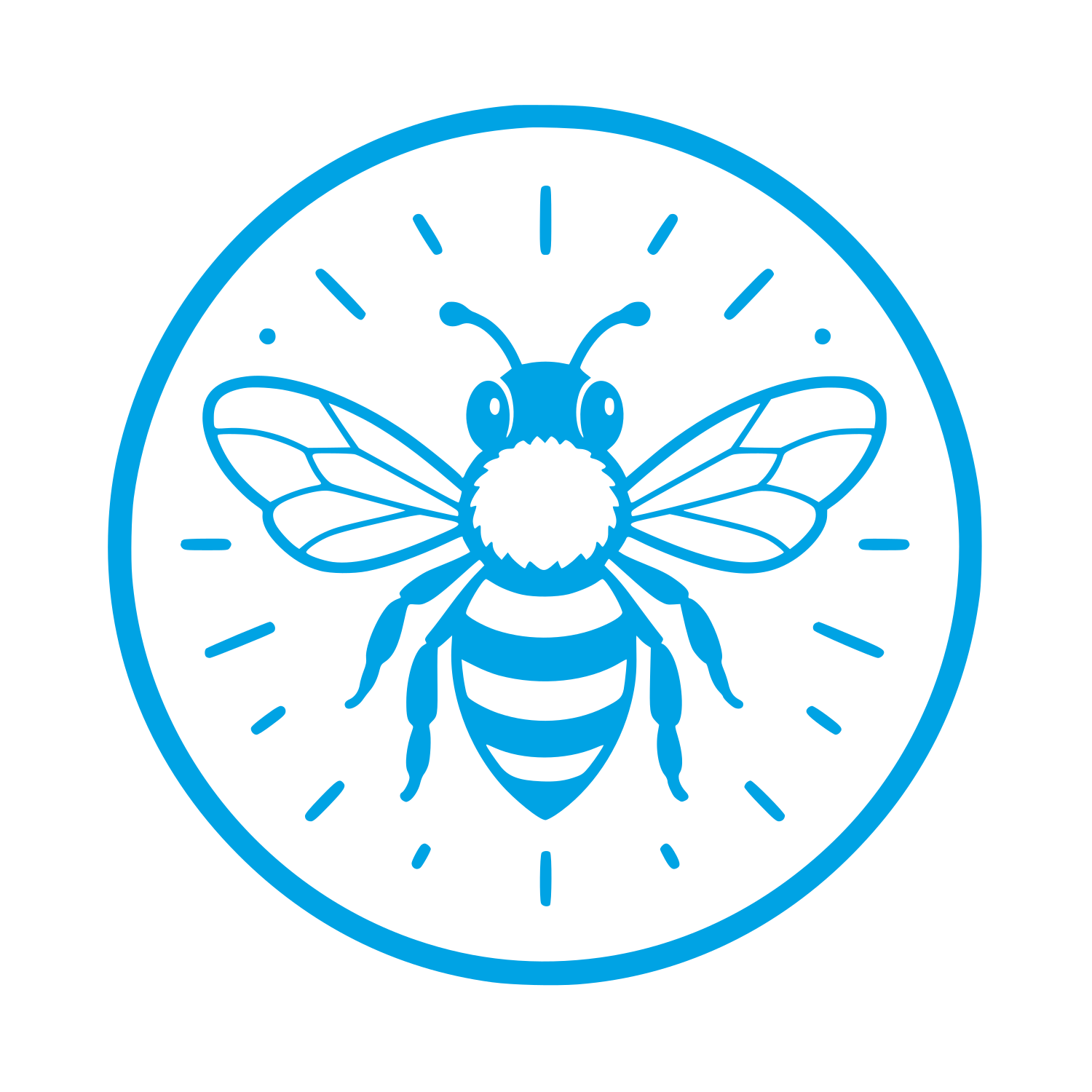 Bee Circle Badge Logo #00a3e4