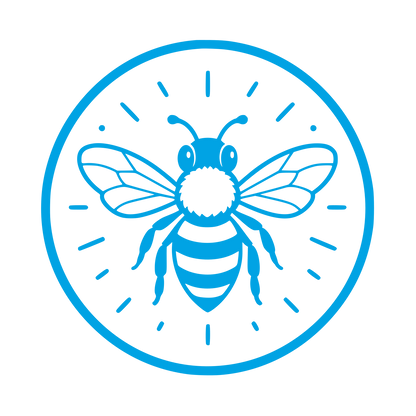 Bee Circle Badge Logo #00a3e4