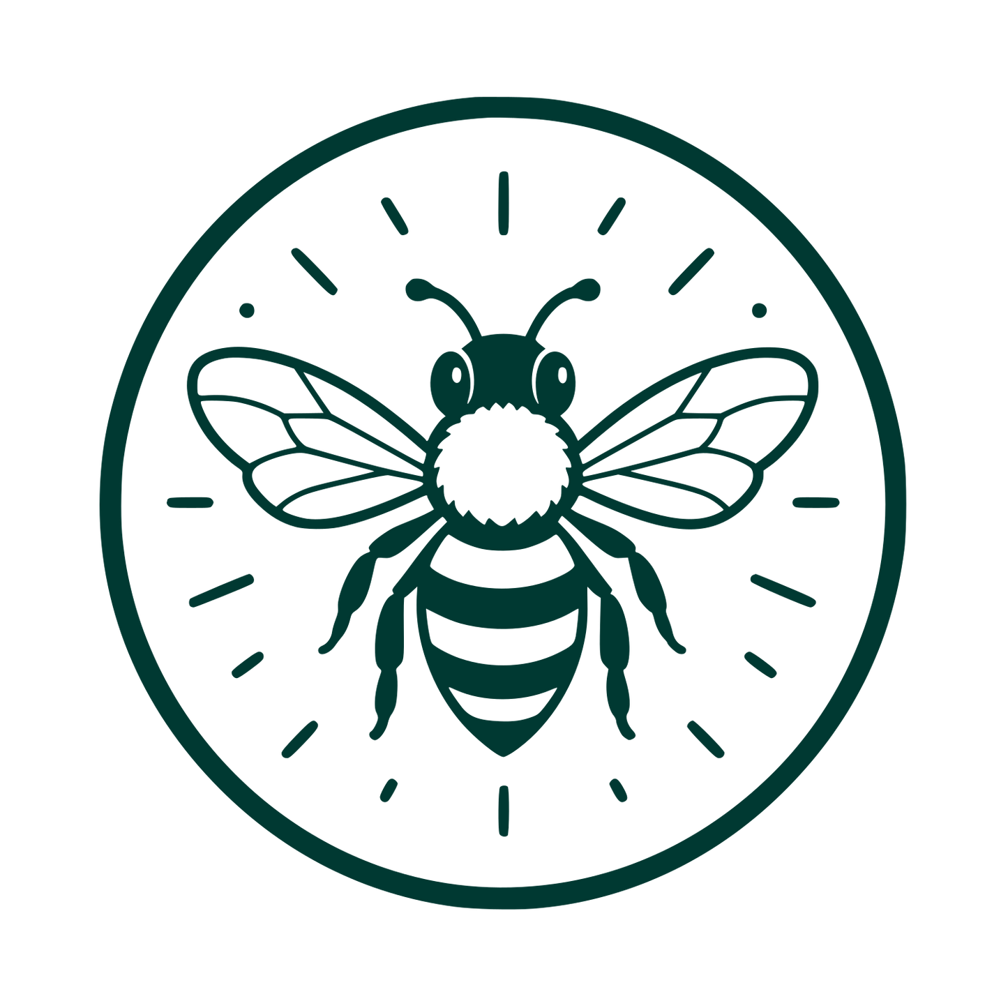 Bee Circle Badge Logo #003932
