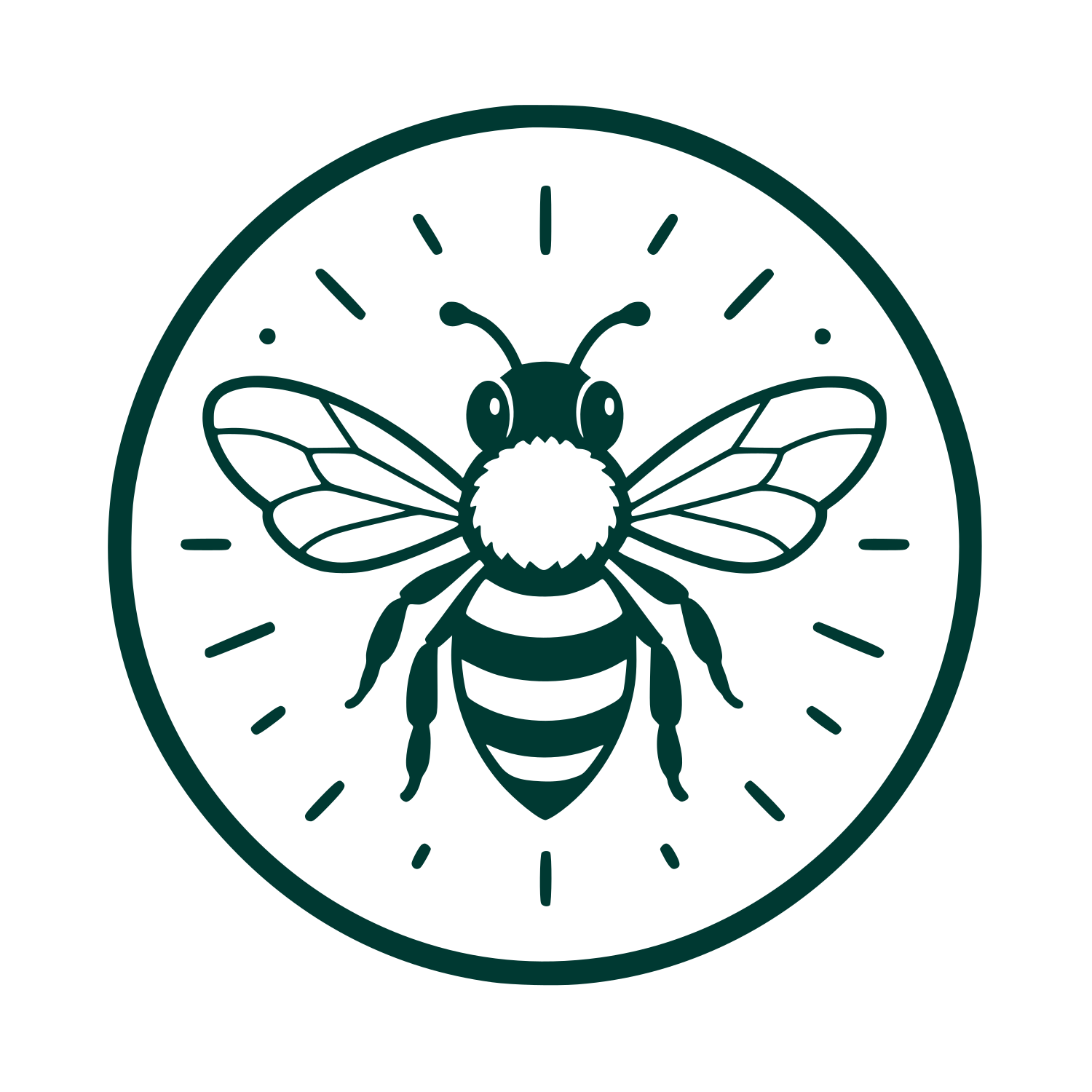 Bee Circle Badge Logo #003932