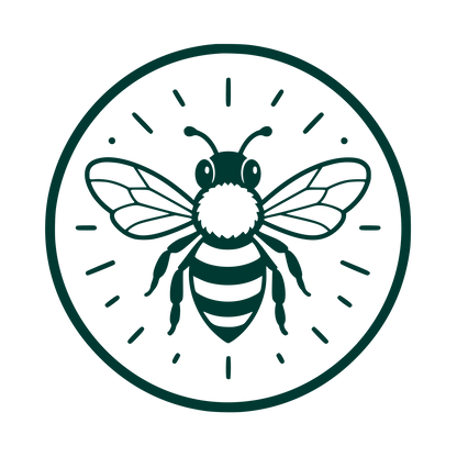 Bee Circle Badge Logo #003932