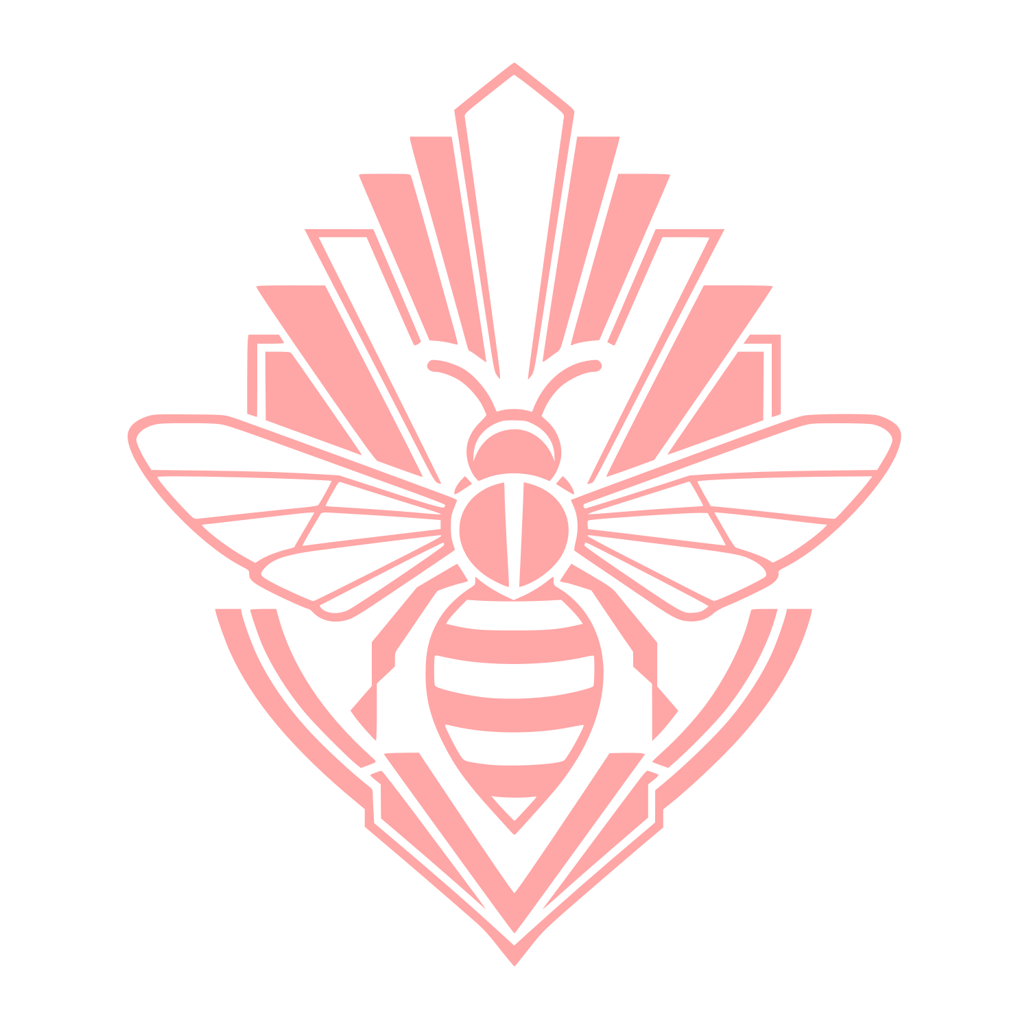Art Deco Bee Logo #ffa6a6