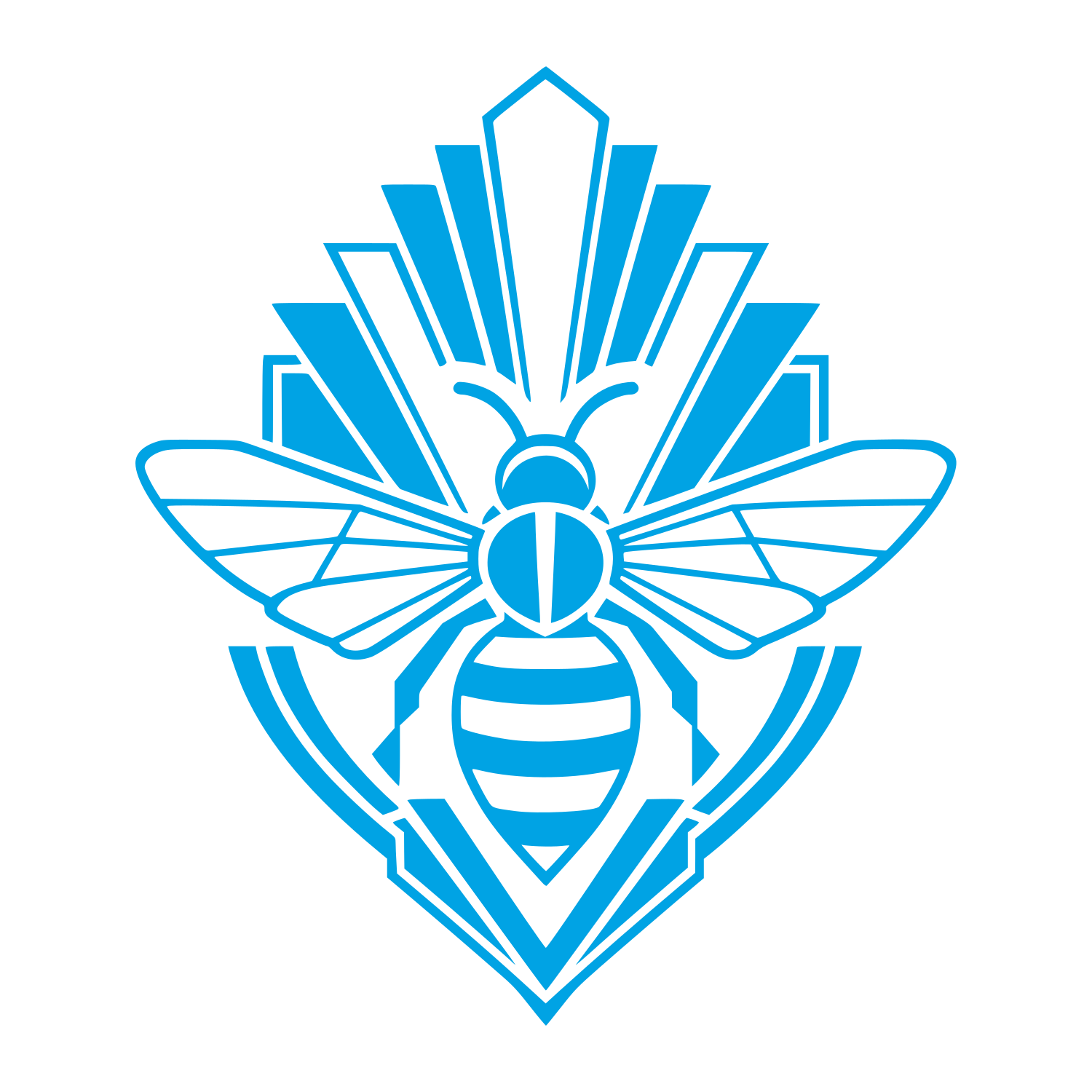 Art Deco Bee Logo #00a3e4