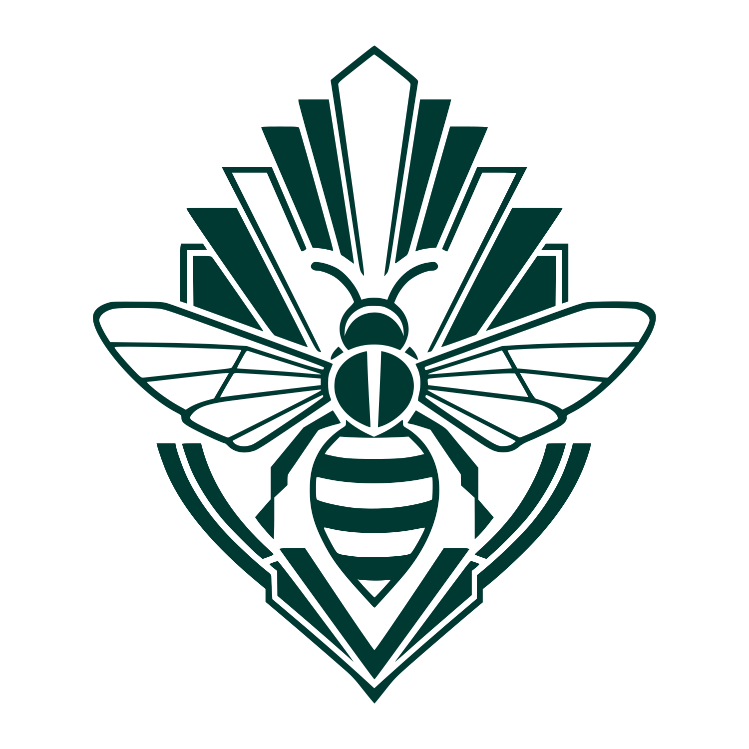 Art Deco Bee Logo #003932