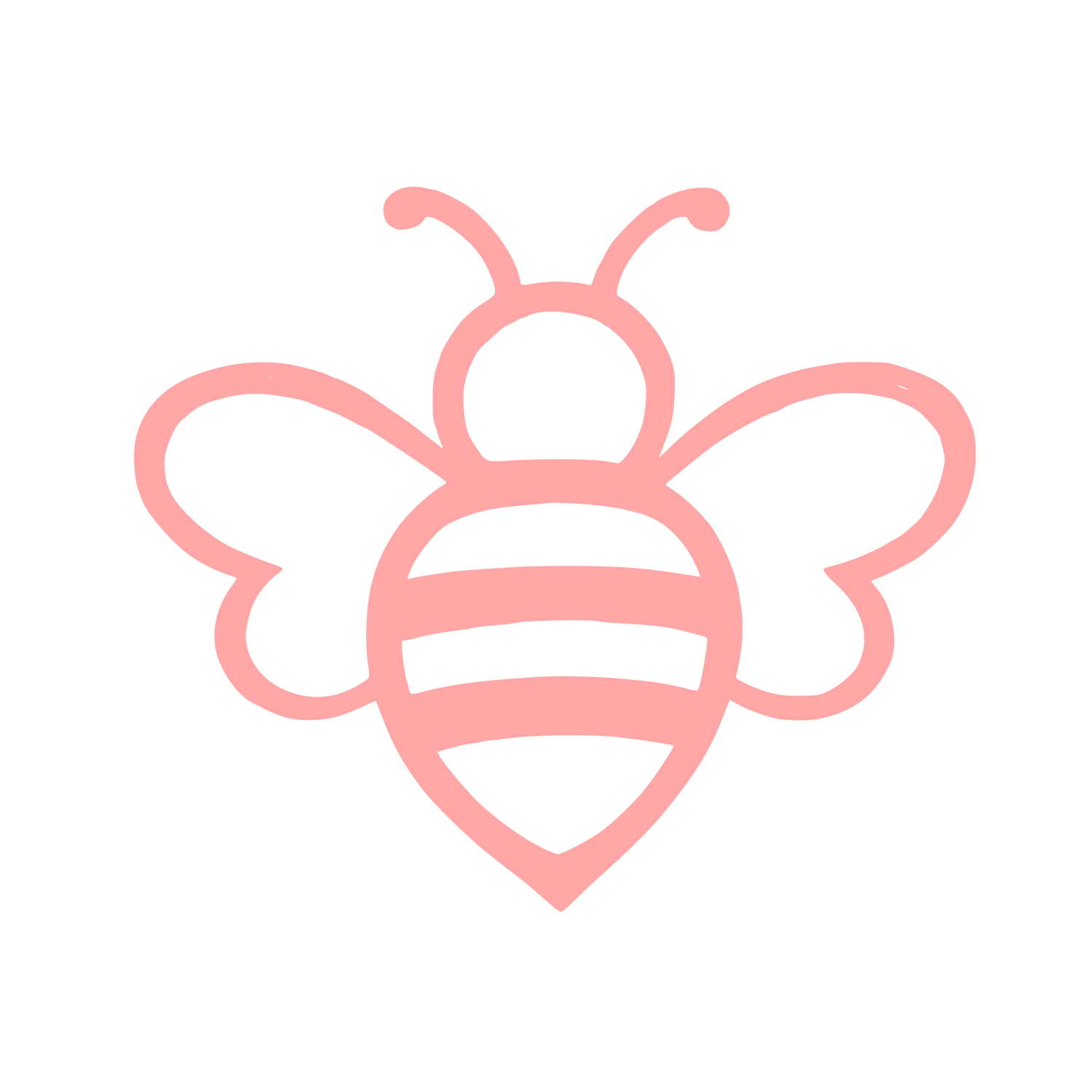 Outline Bee Logo #ffa6a6