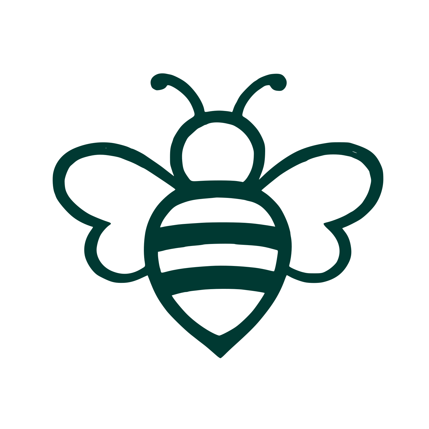 Outline Bee Logo #003932