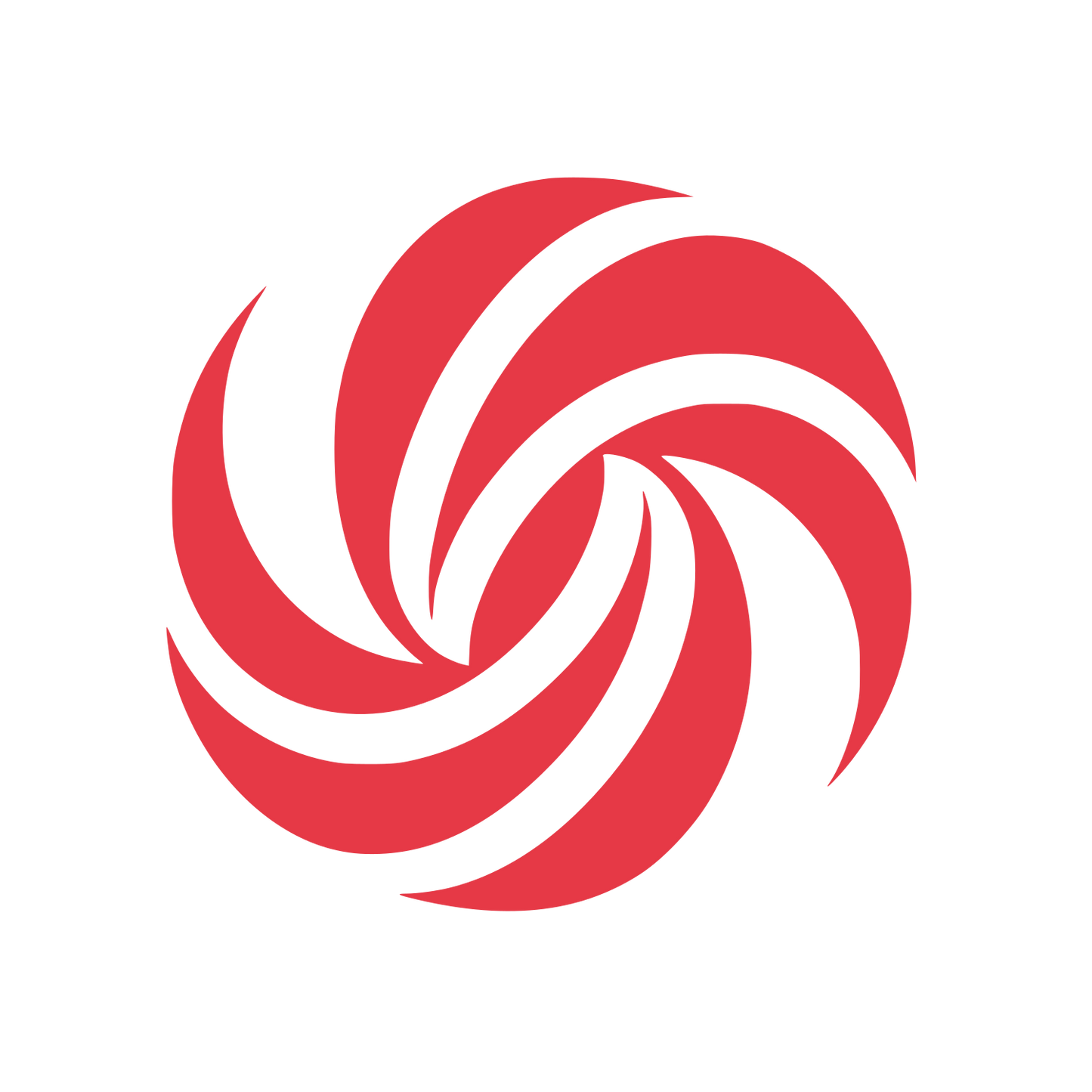 Radial Burst Spiral Logo #E63946