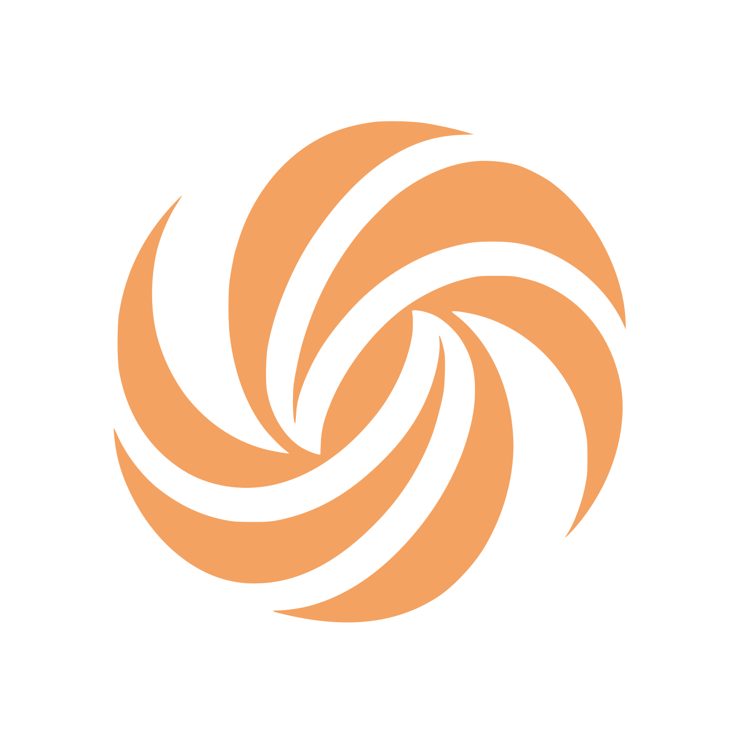 Radial Burst Spiral Logo #F4A261