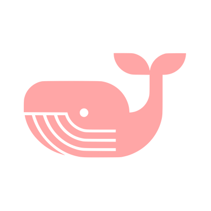 Striped Whale Logo #ffa6a6
