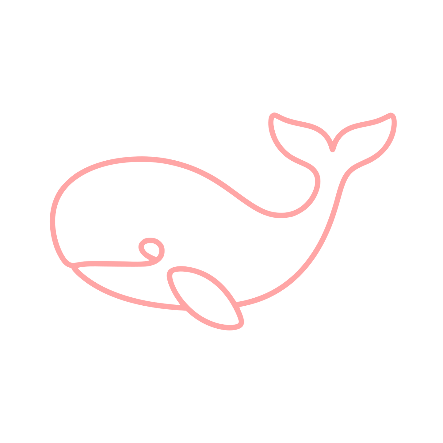 Single Line Whale Logo #ffa6a6