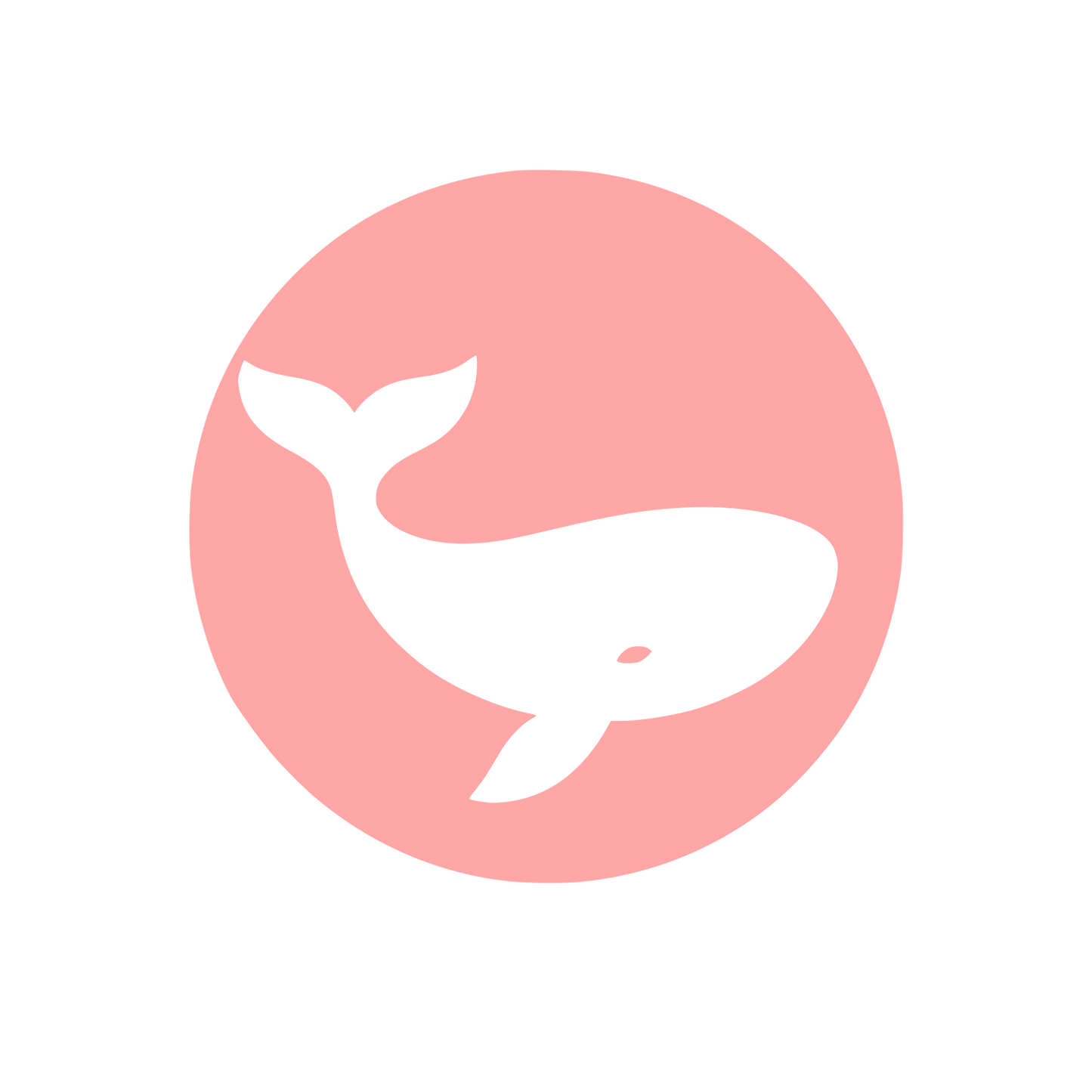 Whale Circle Badge Logo #ffa6a6