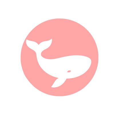Whale Circle Badge Logo #ffa6a6