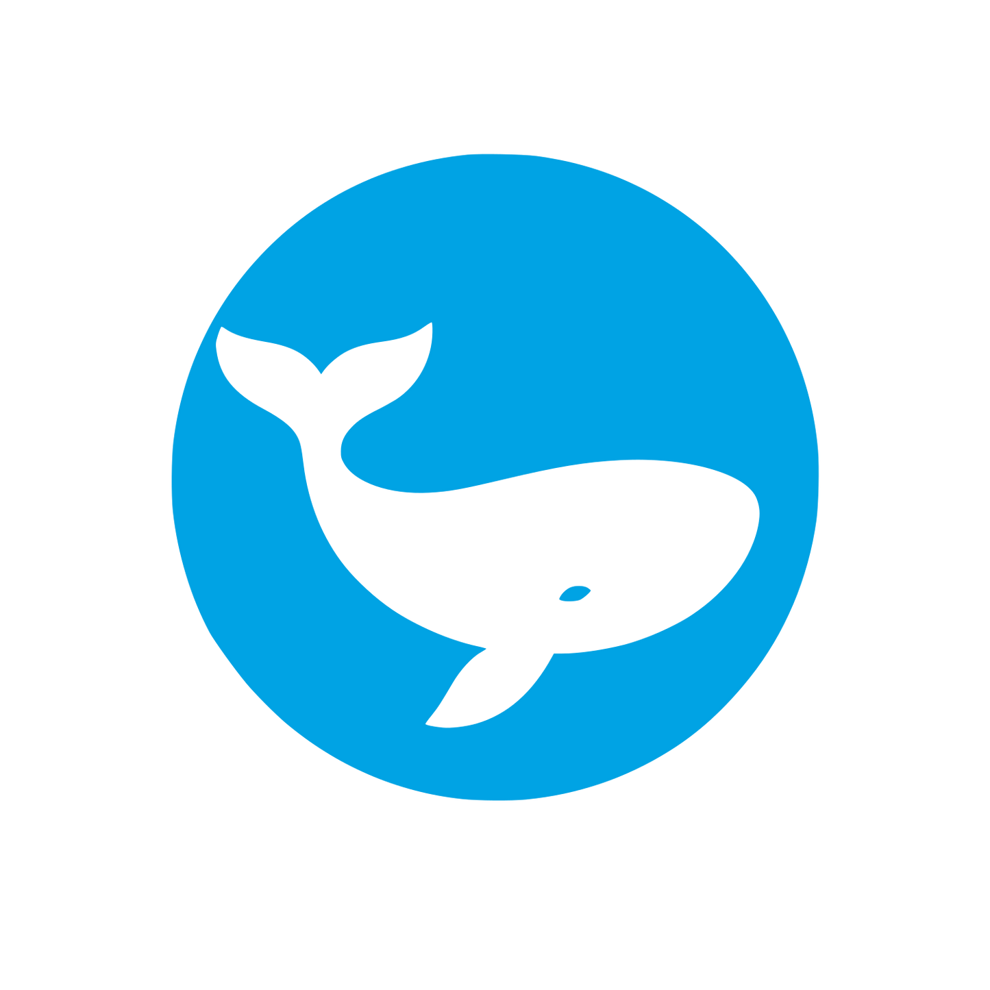 Whale Circle Badge Logo #00a3e4