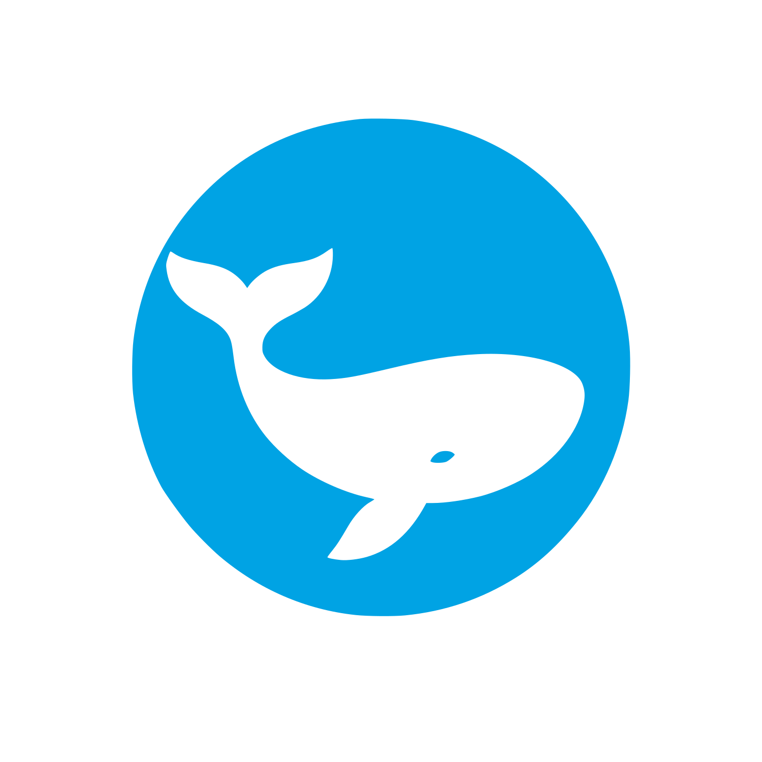 Whale Circle Badge Logo #00a3e4