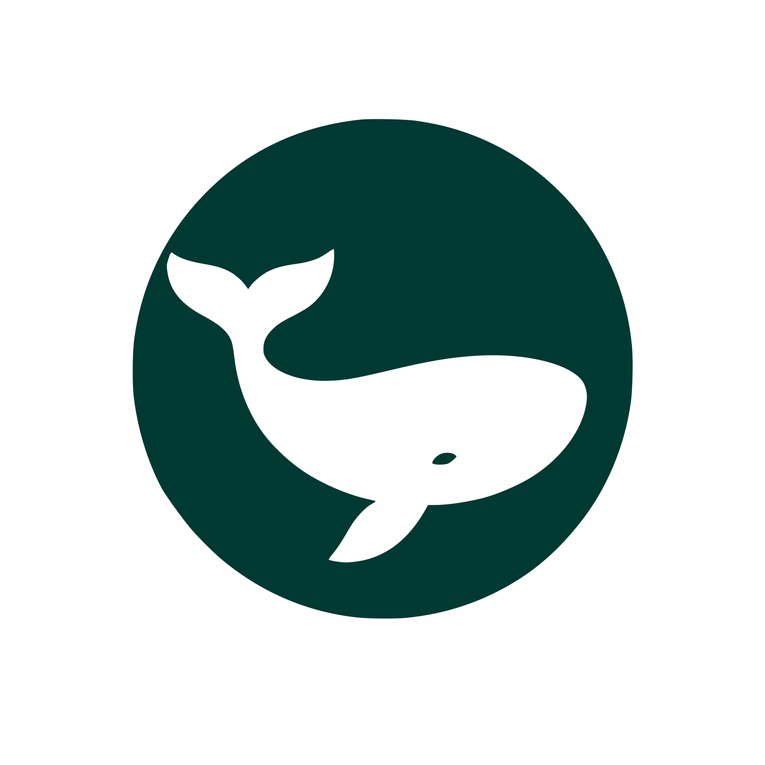 Whale Circle Badge Logo #003932