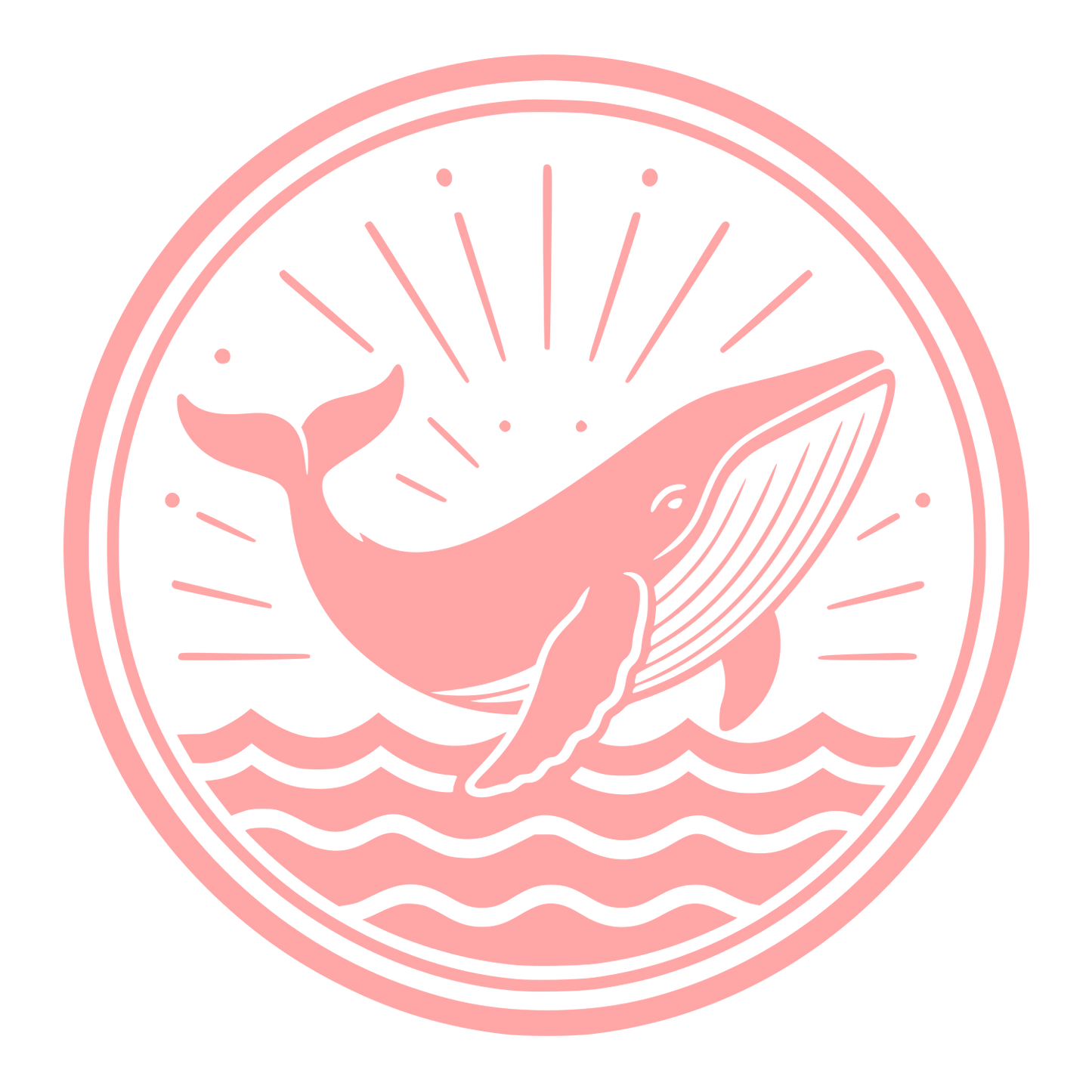 Breaching Whale Circle Logo #ffa6a6