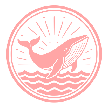 Breaching Whale Circle Logo #ffa6a6