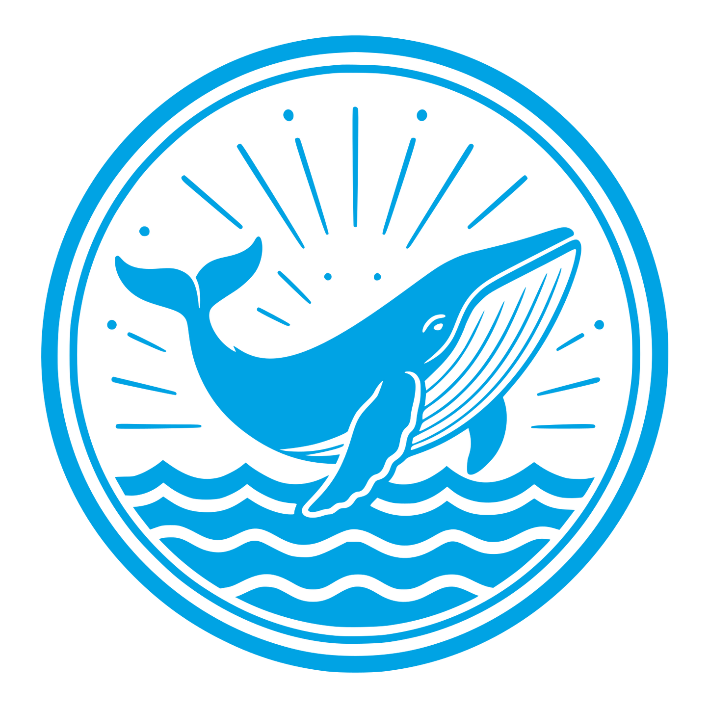 Breaching Whale Circle Logo #00a3e4