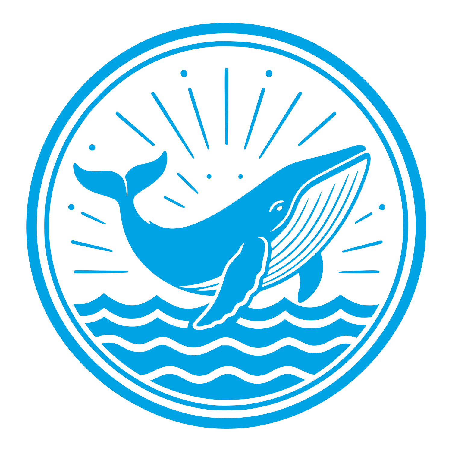 Breaching Whale Circle Logo #00a3e4