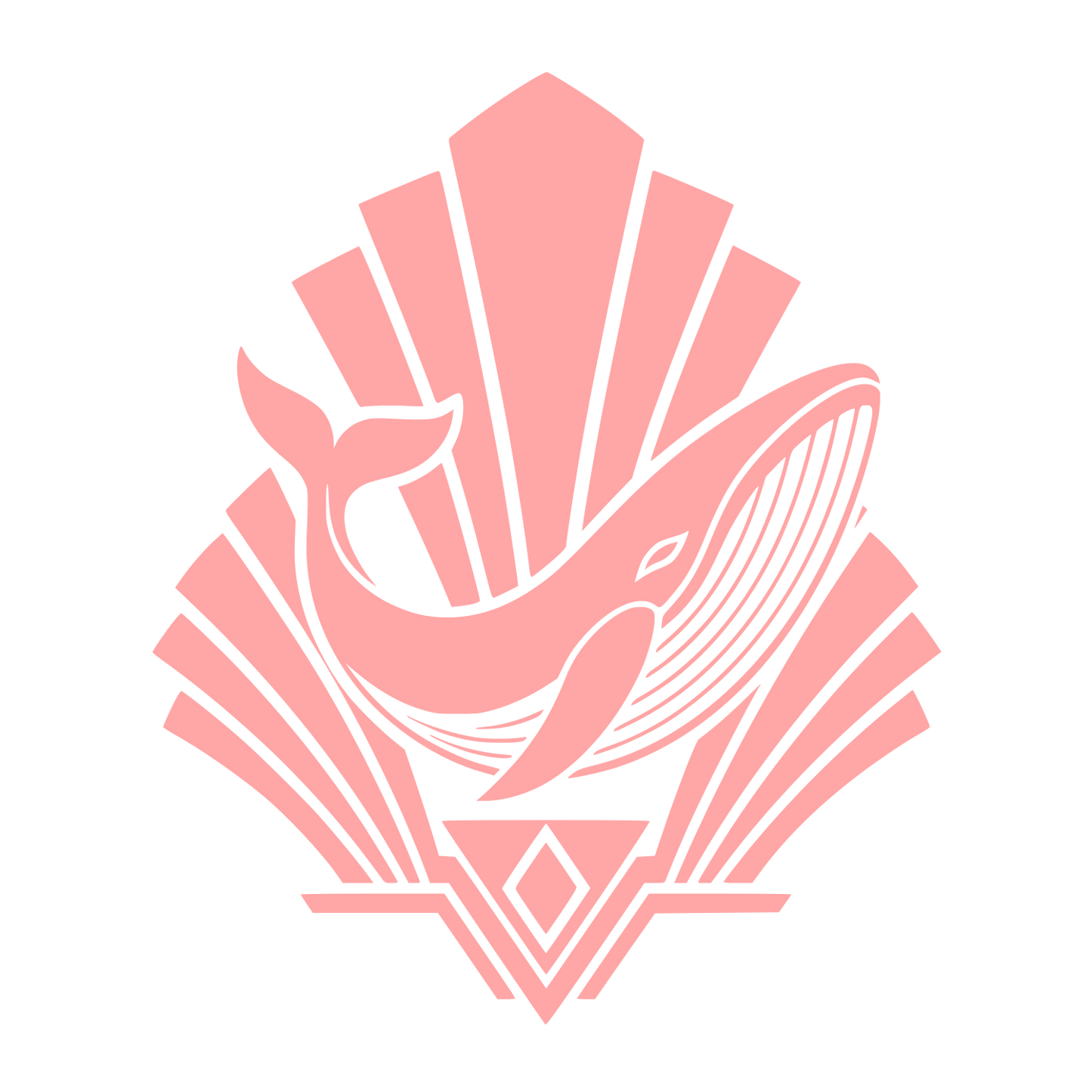 Art Deco Whale Logo #ffa6a6