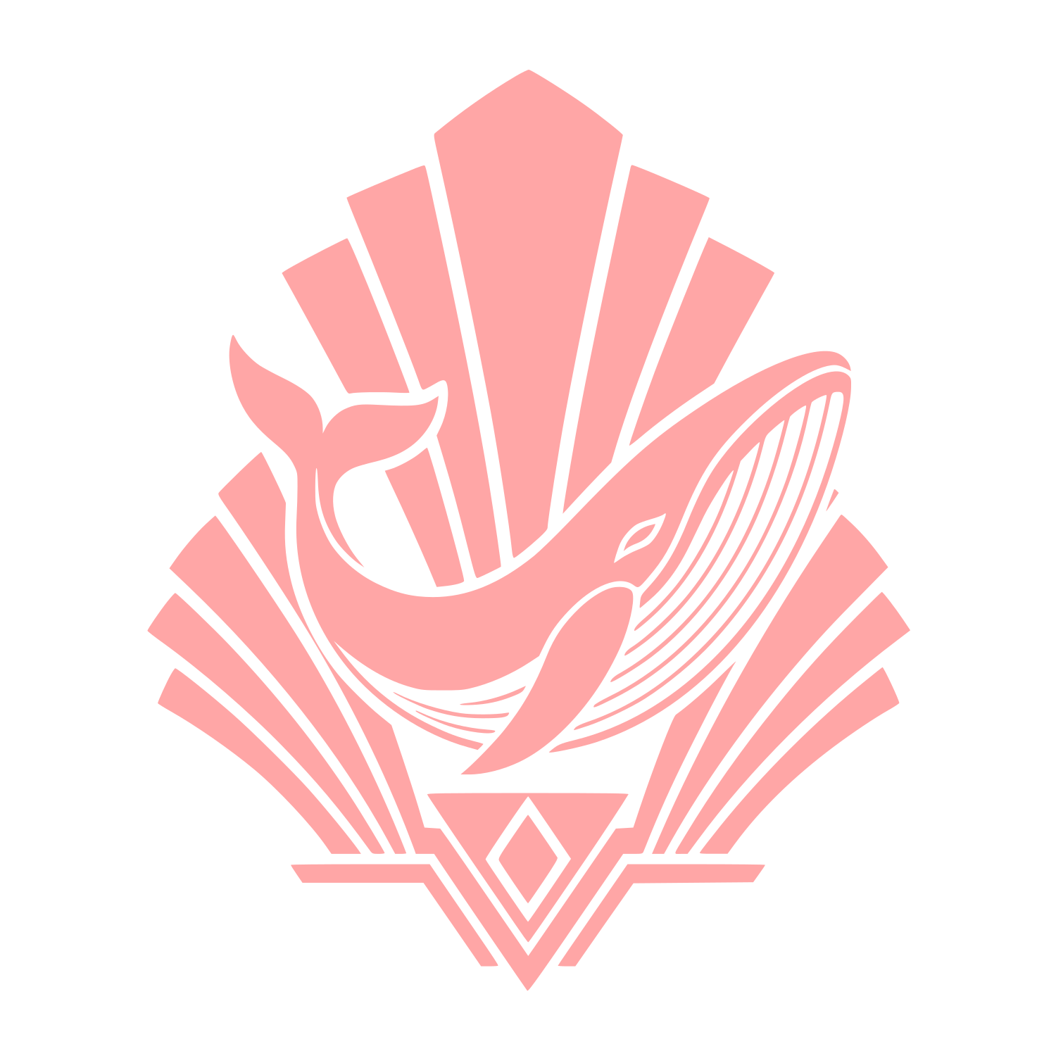 Art Deco Whale Logo #ffa6a6