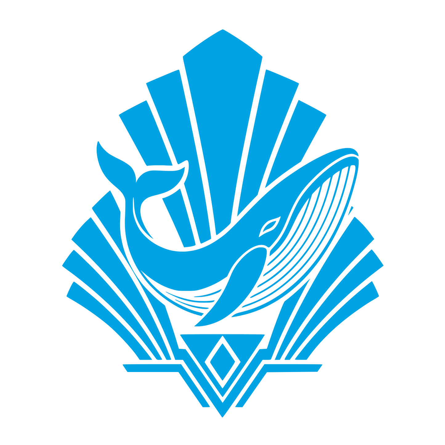Art Deco Whale Logo #00a3e4