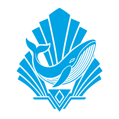 Art Deco Whale Logo #00a3e4