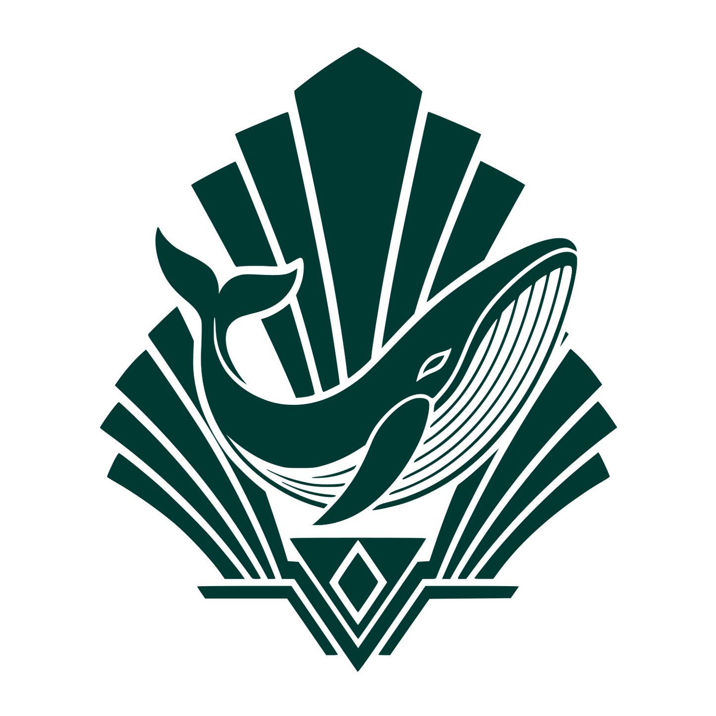 Art Deco Whale Logo #003932