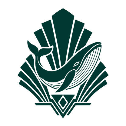Art Deco Whale Logo #003932