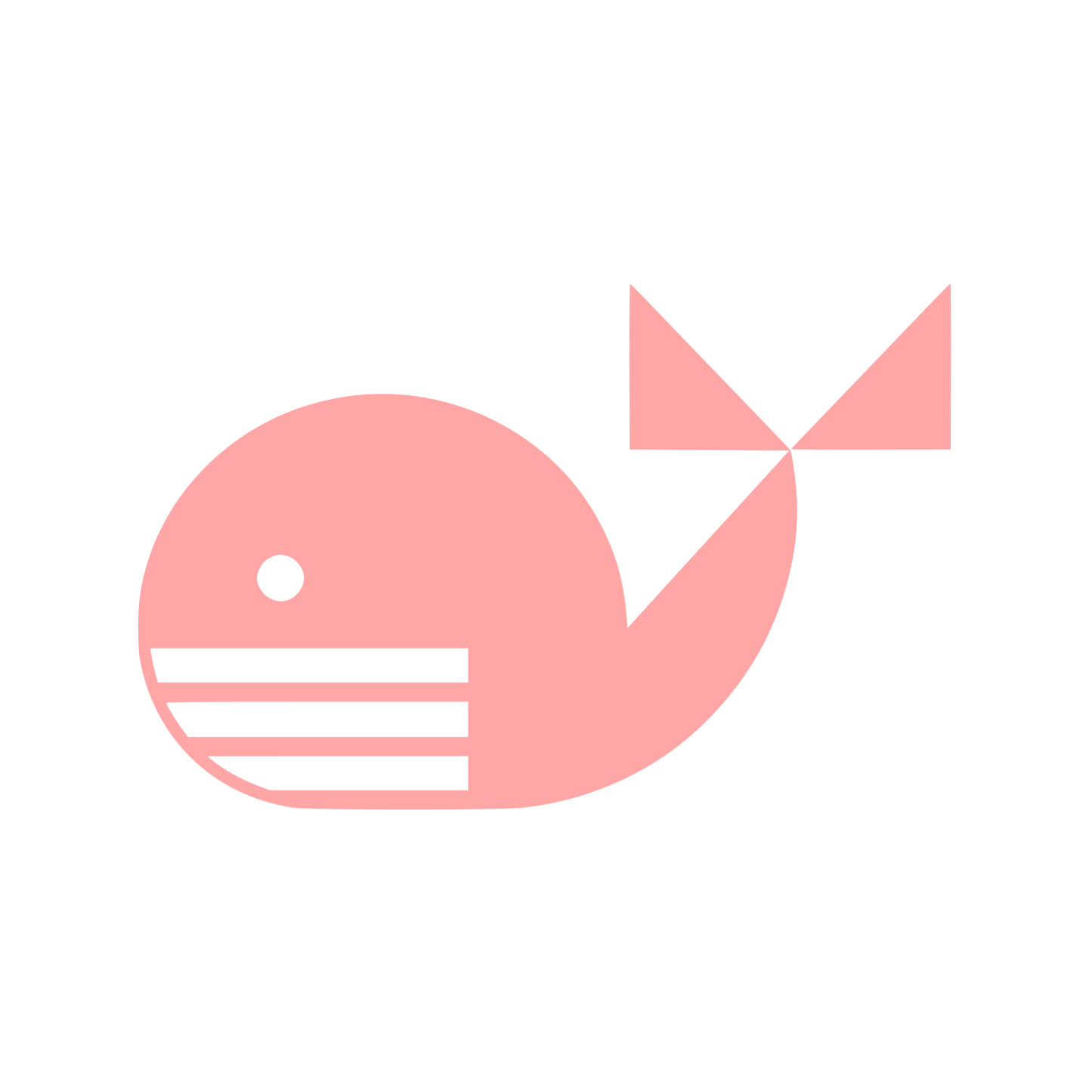 Geometric Whale Logo #ffa6a6