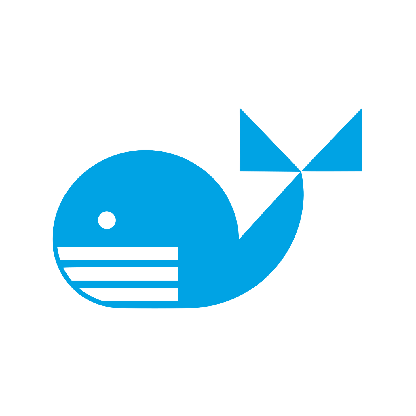 Geometric Whale Logo #00a3e4