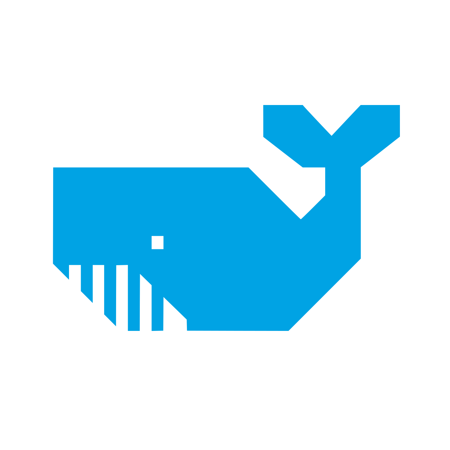 Pixel Whale Logo #00a3e4