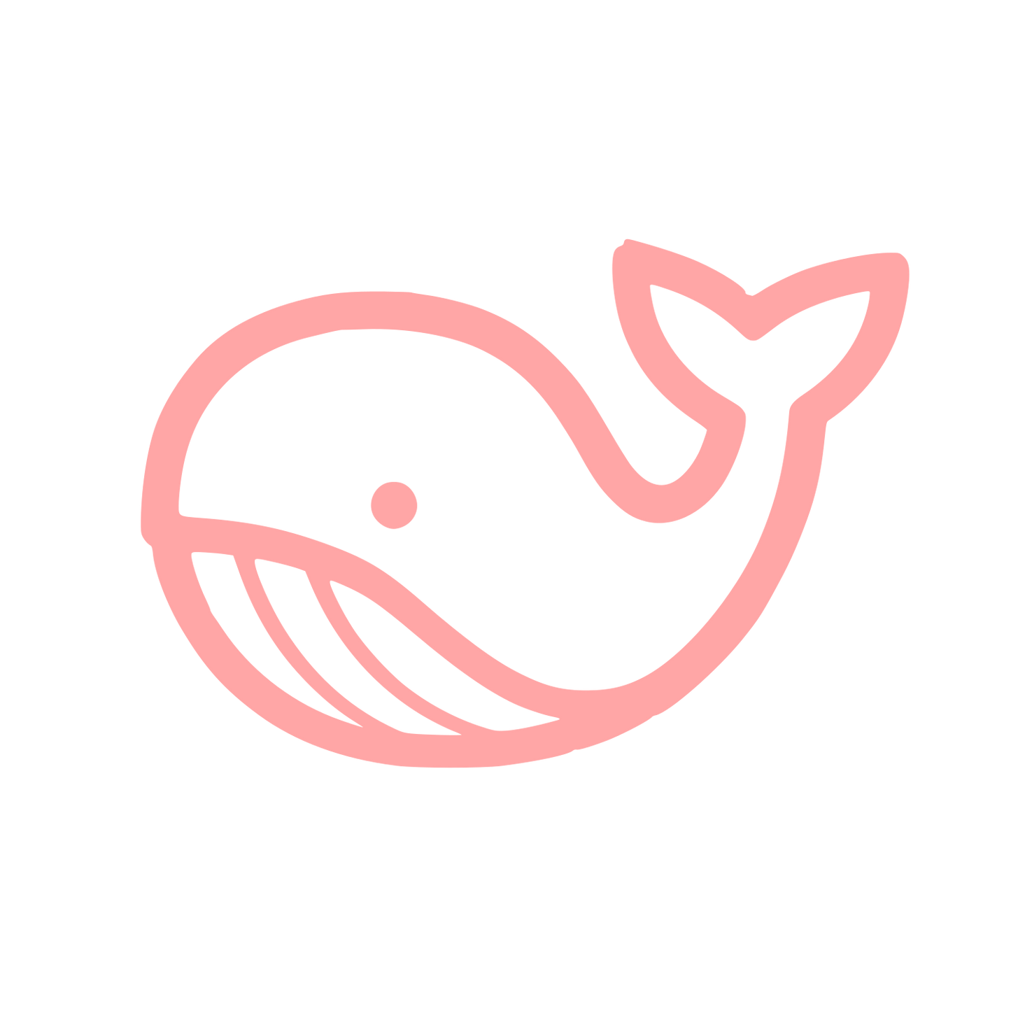 Whale Outline Logo #ffa6a6