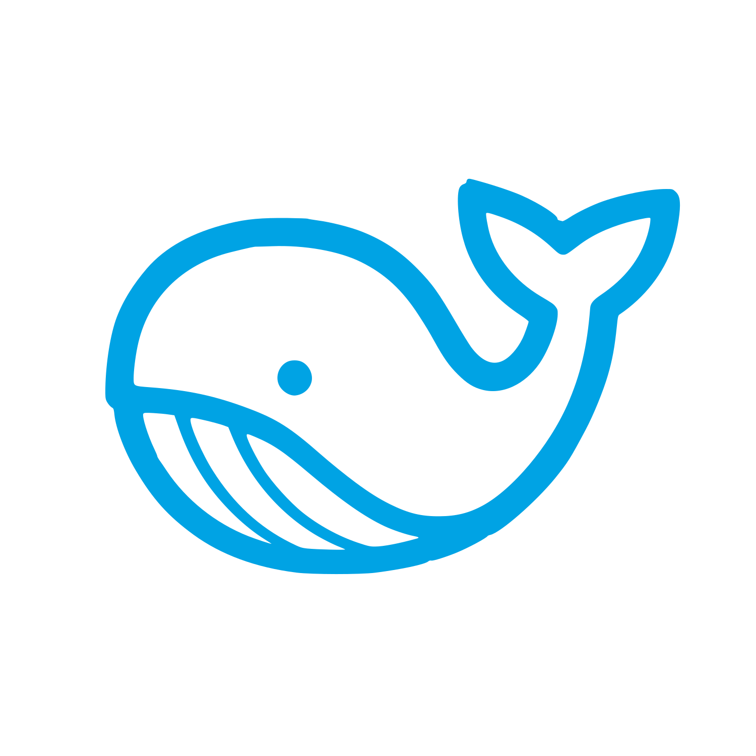 Whale Outline Logo #00a3e4
