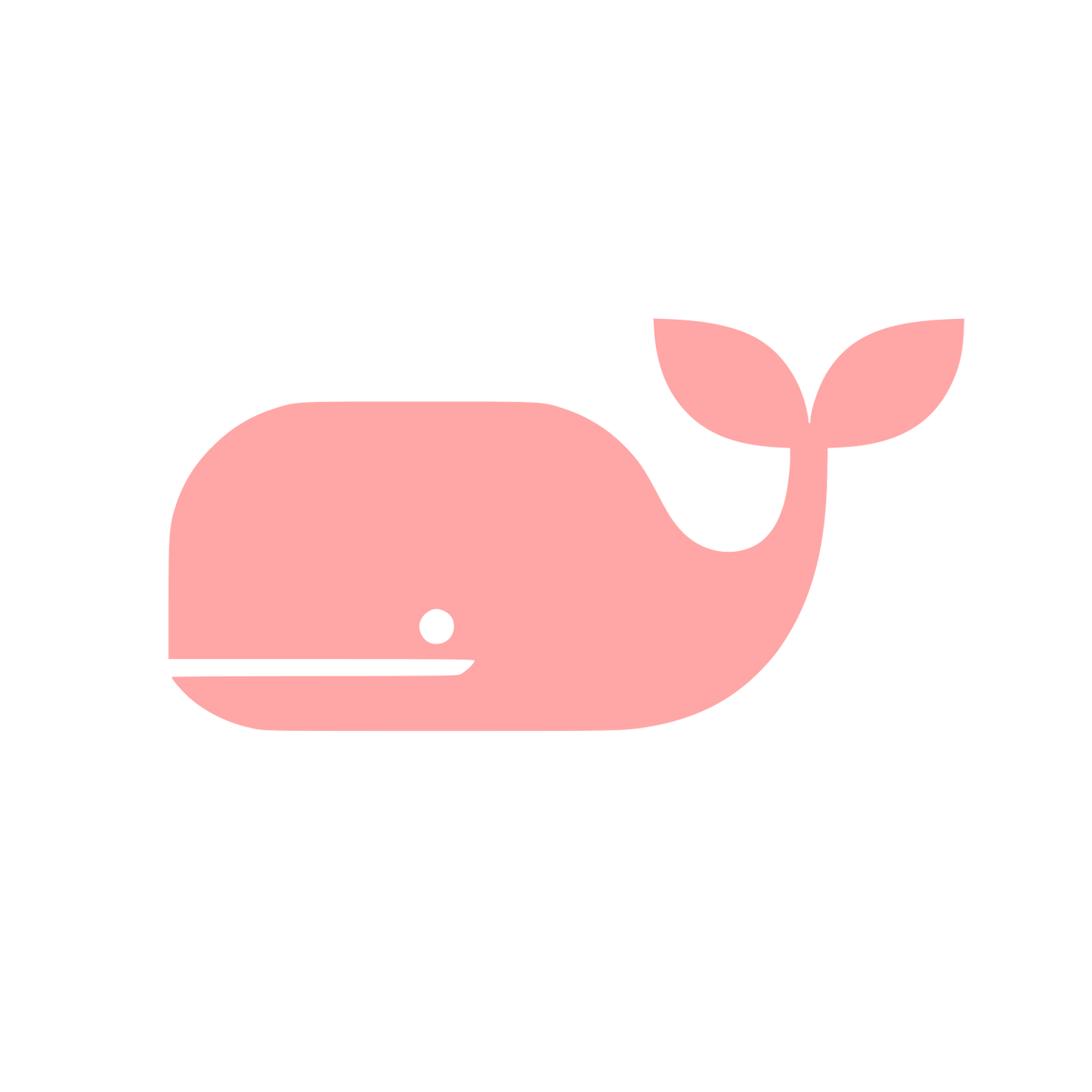 Minimalist Whale Silhouette Logo #ffa6a6