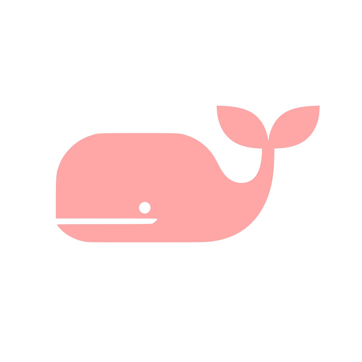 Minimalist Whale Silhouette Logo #ffa6a6