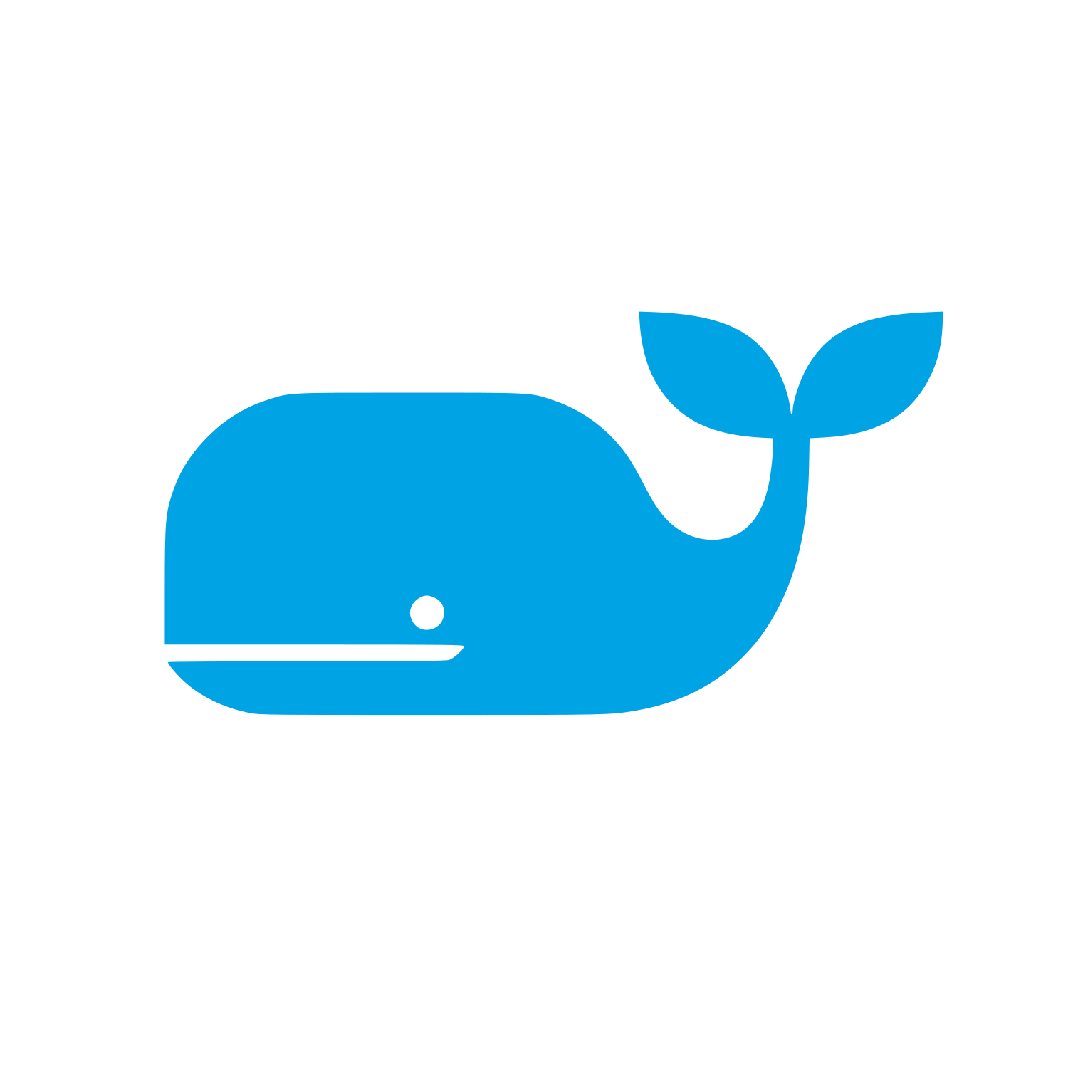 Minimalist Whale Silhouette Logo #00a3e4