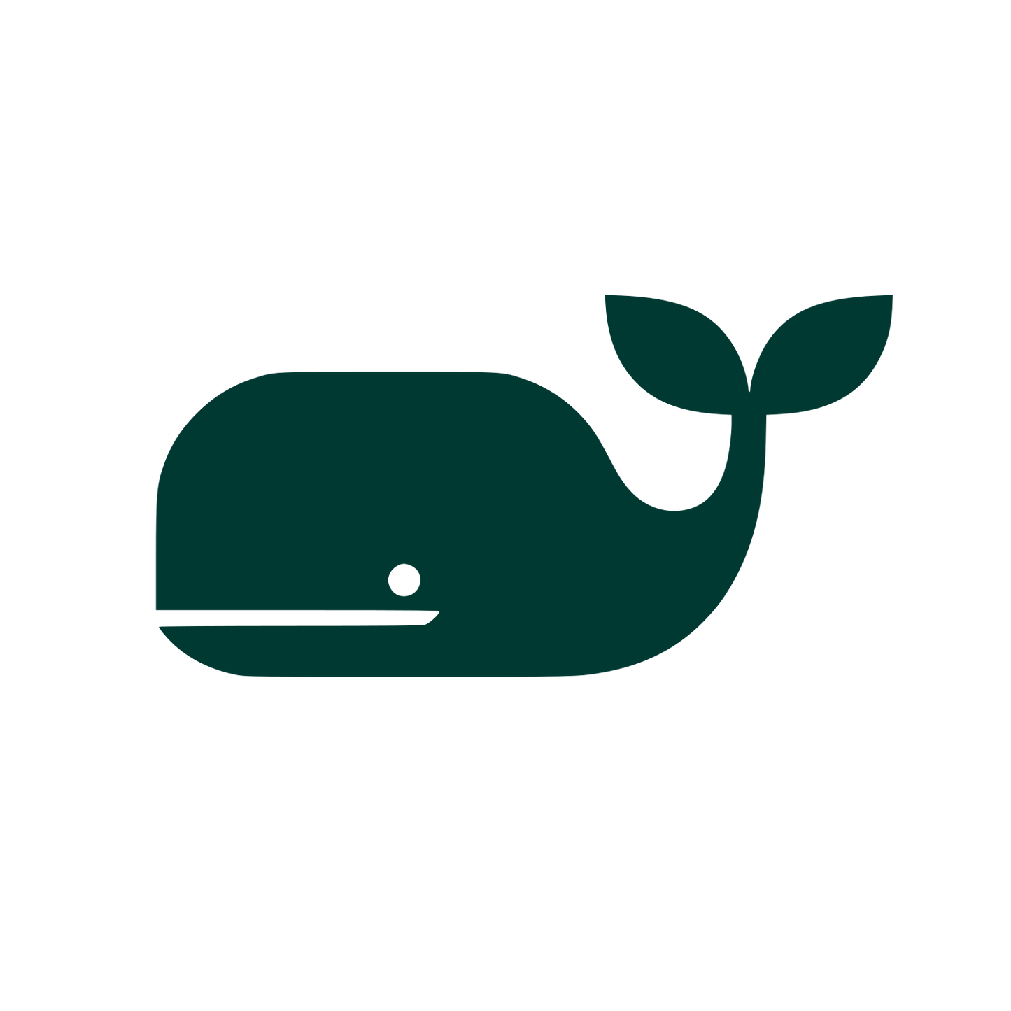 Minimalist Whale Silhouette Logo #003932