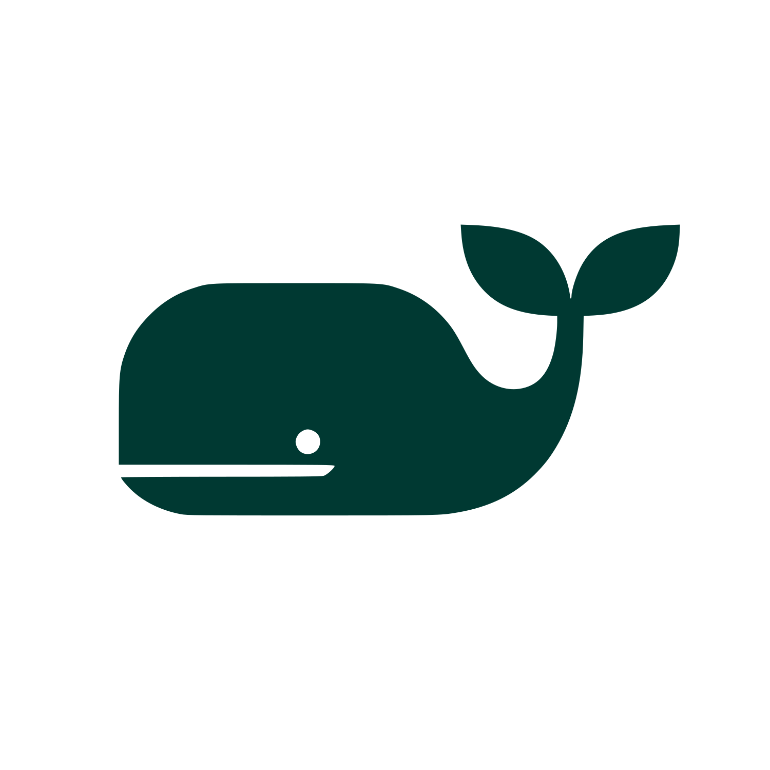Minimalist Whale Silhouette Logo #003932