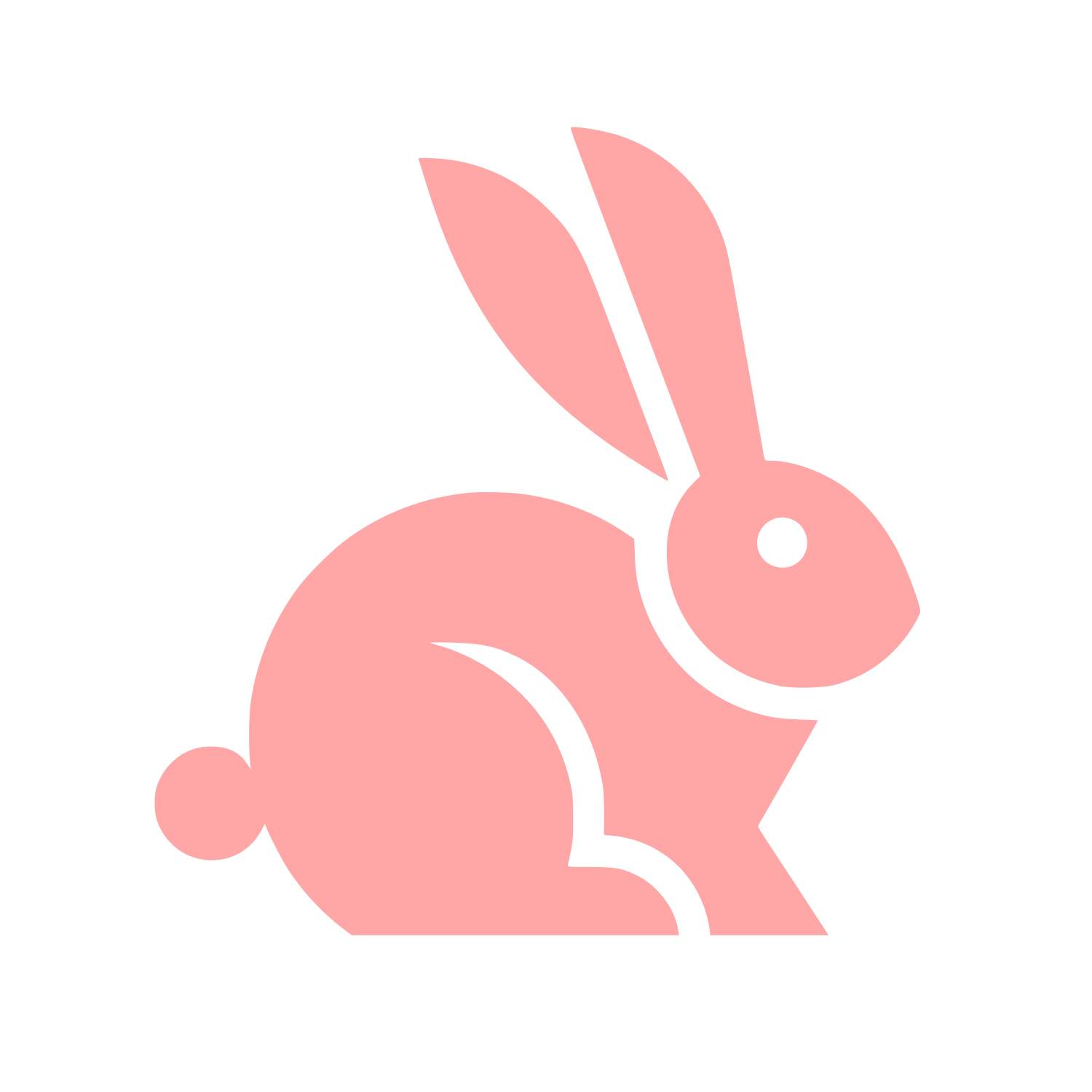 Sitting Rabbit Silhouette Logo #ffa6a6
