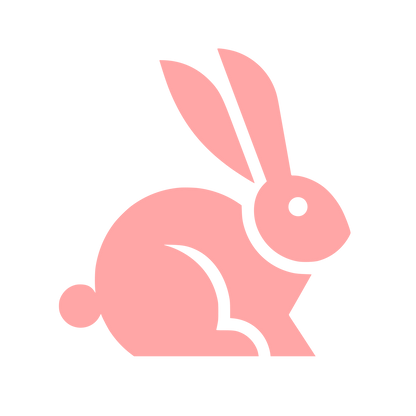 Sitting Rabbit Silhouette Logo #ffa6a6
