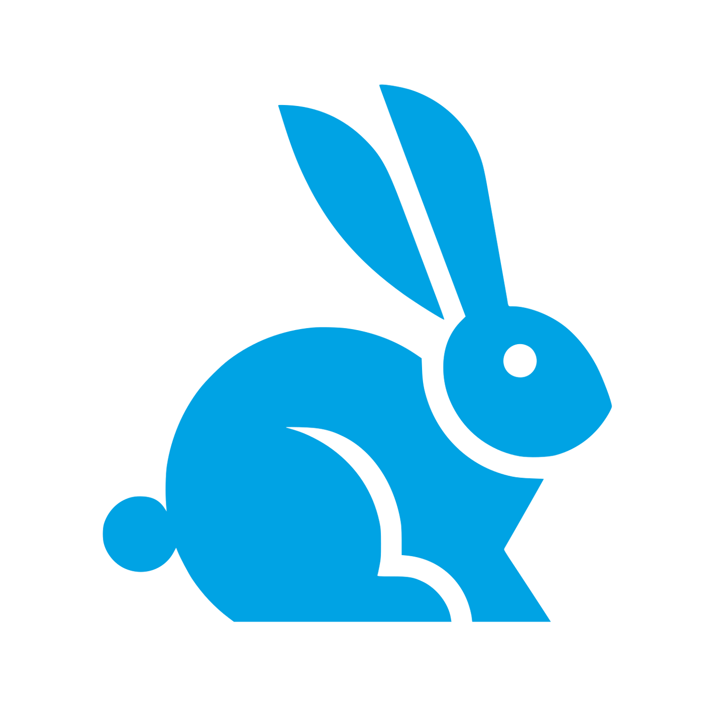 Sitting Rabbit Silhouette Logo #00a3e4