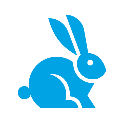 Sitting Rabbit Silhouette Logo #00a3e4